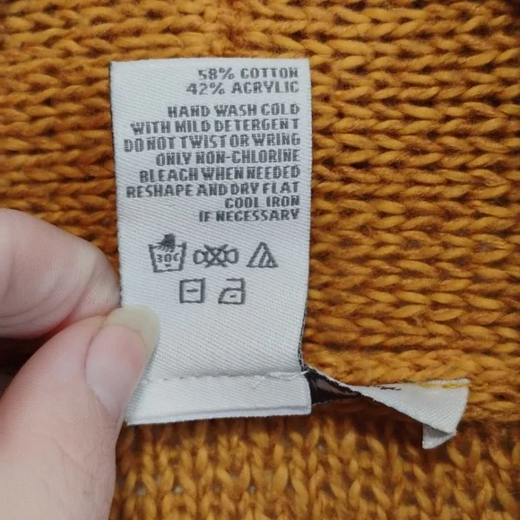 American Rag | Mustard Yellow Open-Front Asymmetrical Knit Cardigan | XS - Picture 5 of 5